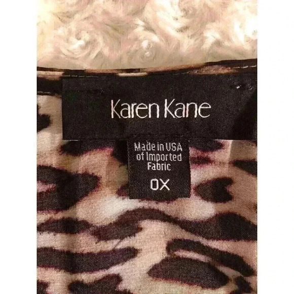 Karen Kane Plus Size 0X  Leopard Print Blouse Bell Sleeves L/S USA Made - Picture 5 of 7